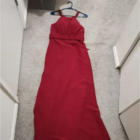 Christina Wu Style 22741 Chiffon Bridesmaid Dress in Claret Color. - Picture 4 of 8